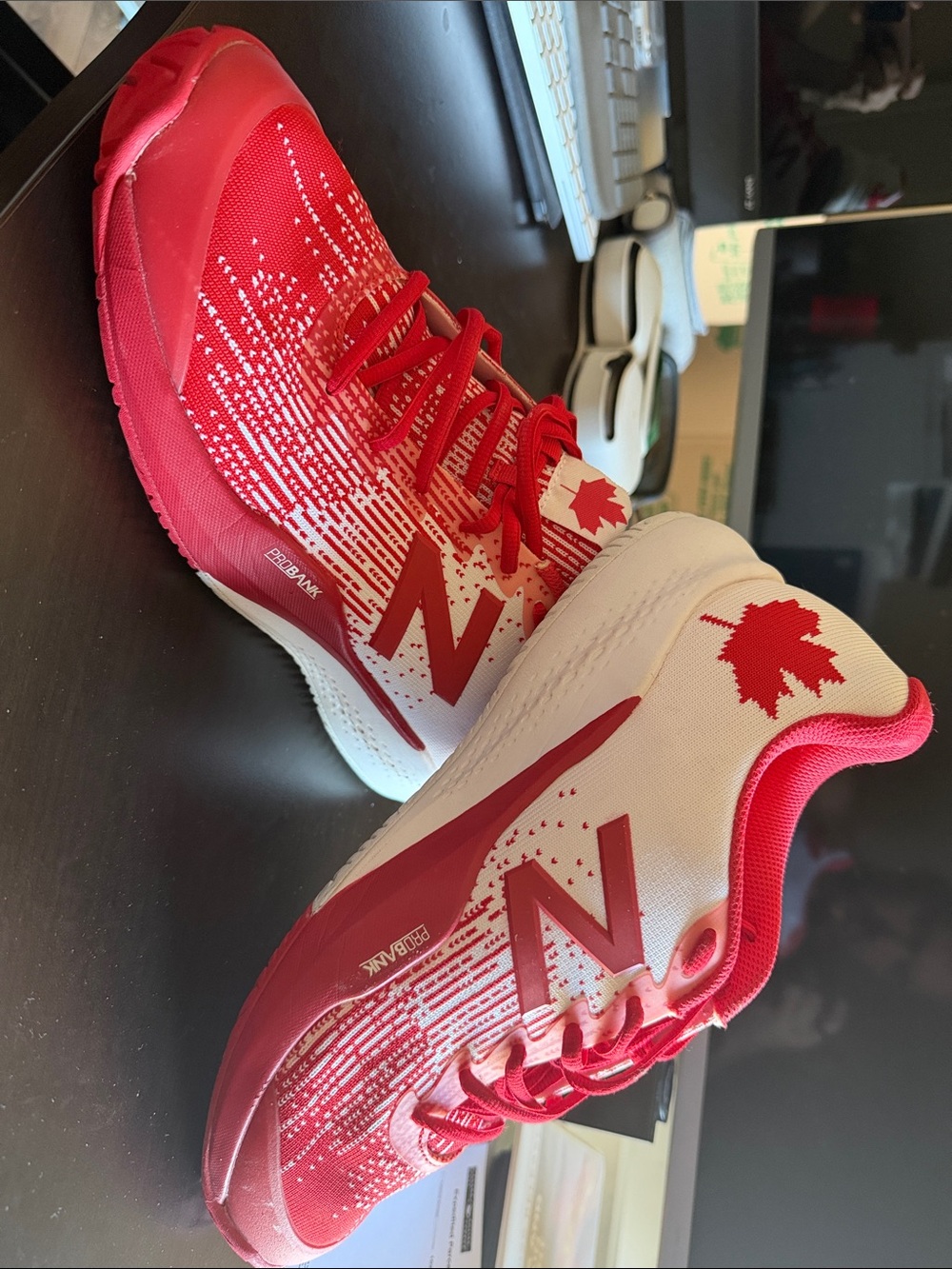 New Balance Canada Edition Red and White Athletic Sneakers